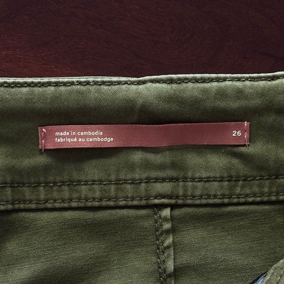 Anthropologie Pilcro Demilune Boot Utility Flare Pant Green Women's Size 26 - Picture 12 of 15